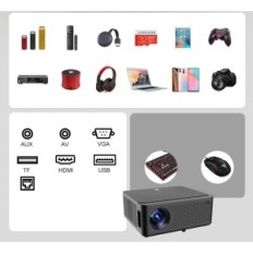 YSAMETP M8-E projektor, 5G WiFi Bluetooth, 9500lm 1080p, utstilling