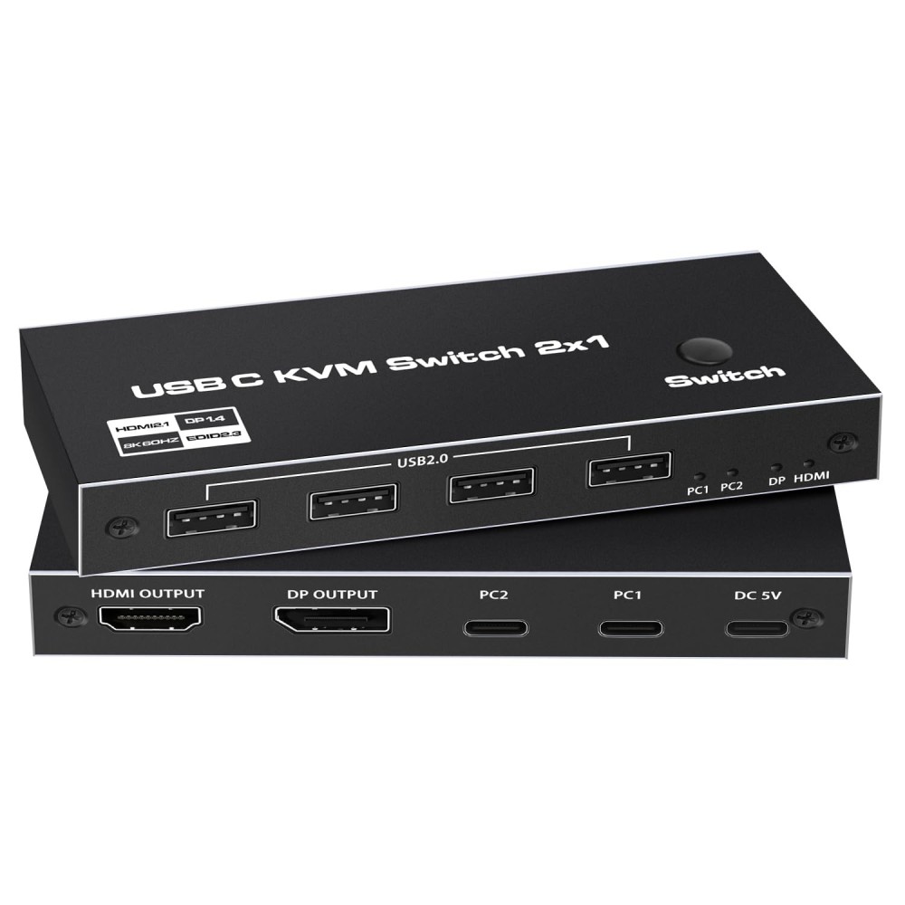 KVM-Spanak Dav-071-BKUSB-C Controller, 2 tk, 8K @ 60Hz, 4K @ 120Hz