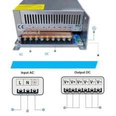 Alimentation d'impulsion DC MEISHILE 24V 50A 1200W DC