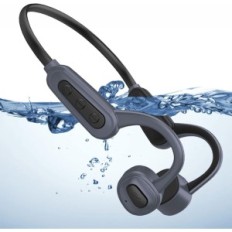 Auricolari senza fili con leufori con leadership ossea, grigio.