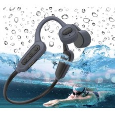 Drahtlose Earsonio-Kopfhörer mit Knochenführung, Grau.