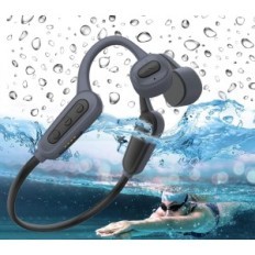 Auricolari senza fili con leufori con leadership ossea, grigio.