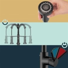 Bateria de cozinha Forius FRKF24B1, único, aço inoxidável, preto