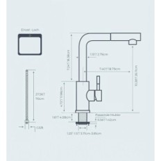 Kitchen Battery Forius PLKF25 high-pressure, stainless steel
