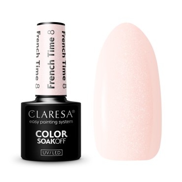 CLARESA Verniz Gel Híbrido French Time 8 - 5g — conjunto mostrado