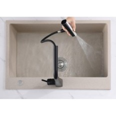 Keukenkraan Kelleria A07629 3 in 1, Tekhand, Zwart