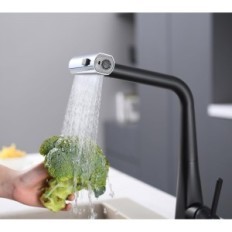 Virtuvės maišytuvas Kelleria A07629 3 iš 1, ištrauktas, juodas