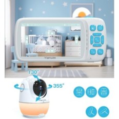 Yonvim BM07 2K Radio Nanny, 5 '' UHD, 7000mAh batteri, rekkevidde opptil 450m