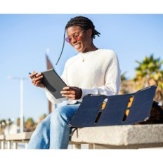 Salokāms saules lādētājs Sunbooster ar jaudu 21 W, 2xusb, izstāde