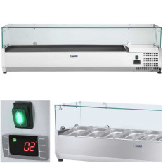 Geladeira com tampa de vidro 7x GN1 / 4 160 cm