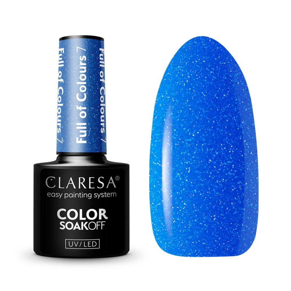 CLARESA Full of Colours Hibridni Lak 7 Deep Cobalt Blue 5g — skupaj prikazano