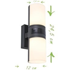 Ārējā LED lampa ar kustības sensoru 12m / 180 ° Enerģijas taupīšanas pacēlums SEBSON Lamp ar sensoru