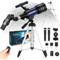Astronomisk teleskop Nacatin til børn og begyndere, 70 mm / 15x-150x