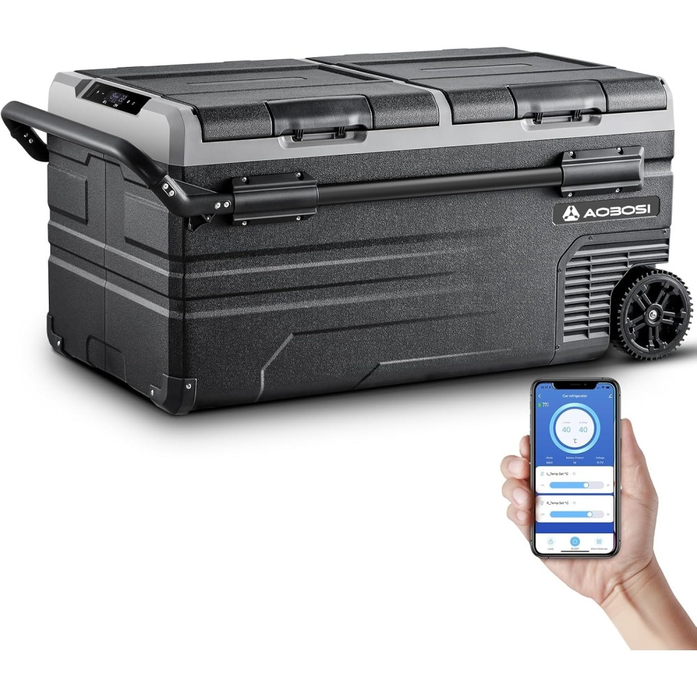 Automobilių šaldytuvas AAOBOSI TWW95, 95L, WiFi, USB, 12/24V ir 100-240V, -20 ° C