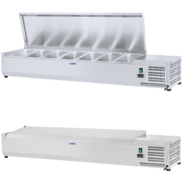 Superação refrigerada com tampa de aço 7x GN1 / 4 150 cm