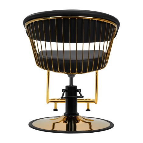 Gabbiano Lille-M arany-fekete fodrászszék hidraulikus emeléssel — hátulnézet