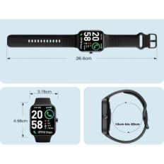 Smartwatch IDW15, Bluetooth, IP68, dla Android/iOS, czarny