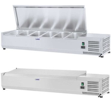 Superação refrigerada com tampa de aço 6x GN1 / 4 140 cm