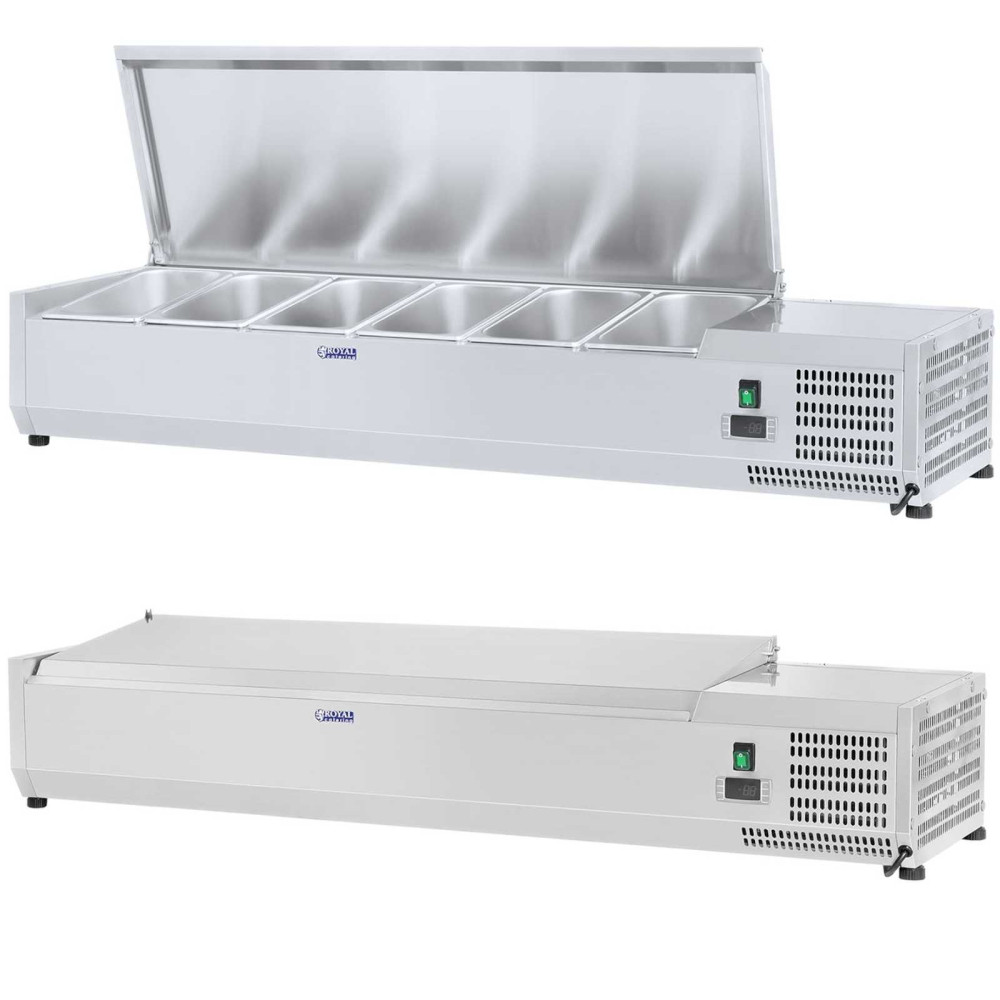 Superação refrigerada com tampa de aço 6x GN1 / 4 140 cm