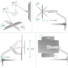 Dois monitores Onkron G200 13-32 'a 8,5 kg, Vesa 75/100, branco