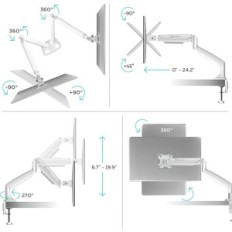 Dois monitores Onkron G200 13-32 'a 8,5 kg, Vesa 75/100, branco