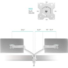 Two monitors onkron G200 13-32 '' to 8.5 kg, VESA 75/100, white