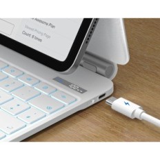 Goojodoq klávesnice pro iPad Pro 12,9 palce, podsvícený, bílý