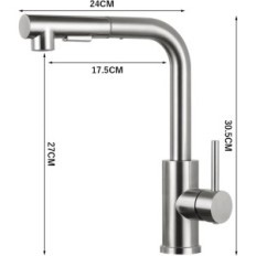 Robinet de cuisine DJS 028N, tirez sur la douche, acier inoxydable, nickel