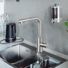 Kitchen faucet DJS 028N, pull out of the shower, stainless steel, nickel