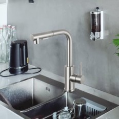Kitchen faucet DJS 028N, pull out of the shower, stainless steel, nickel
