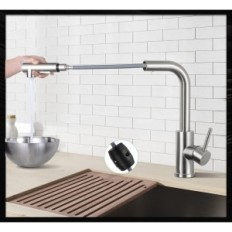 Kitchen faucet DJS 028N, pull out of the shower, stainless steel, nickel