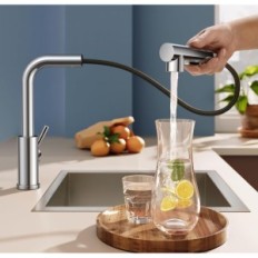 Batteria da cucina Foreus FRKF25CH, con rubinetto estraibile, cromato