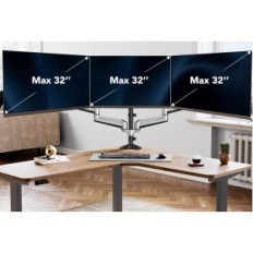 Três Monitores17-32 '' 'Prata Ergonômico Braço Huanuo HNTS3S Desktop