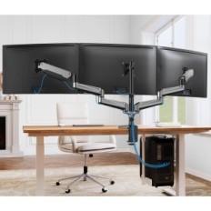 Tri monitory17-32 '' 'Strieborné ergonomické rameno Huanuo HNTS3s Desktop Desktop
