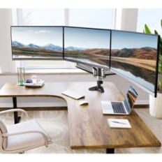 Három monitor handle17- 32 "ezüst ergonomikus HUANUO HNTS3S állítható íróasztal kar