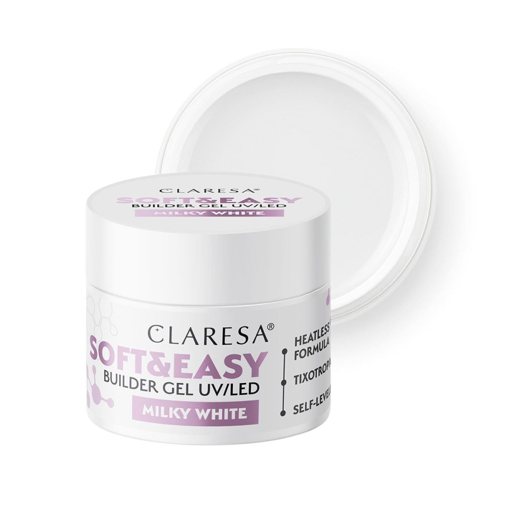 Claresa Gel de Construction Soft&Easy Gel Milk White 90g — vue de face