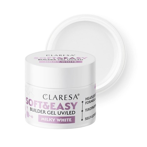 Claresa Building Gel Soft&Easy Gel Milk White 90g — vista frontale