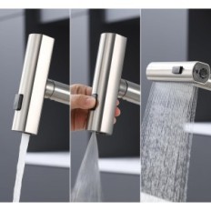 High-pressure Kelleria kitchen mixer pulled out of stainless steel