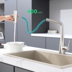 Misturador de cozinha Kelleria de alta pressão retirada de aço inoxidável