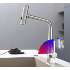 Wysokociśnieniowa bateria kuchenna Kelleria wyciągana, ze stali nierdzewnej