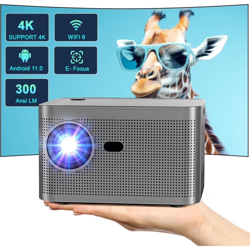 Mini-projector met elektrische focus Magracubic HY350, 4K, WI-FI6, BT 5.0, 150 ''