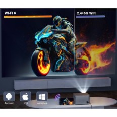 Mini projecteur avec mise au point électrique Magracubic HY350, 4K, Wi-FIC6, BT 5.0, 150 ''