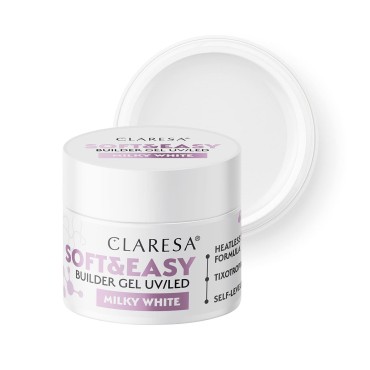 Claresa byggegel Soft&Easy gel mælkehvid 45g