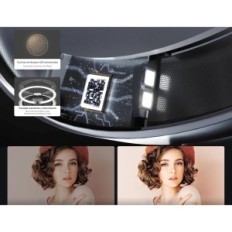 Make-up Peegel Amiro 9 "Valgustusega, 3 tulega ja 6 heledust, hõbedat