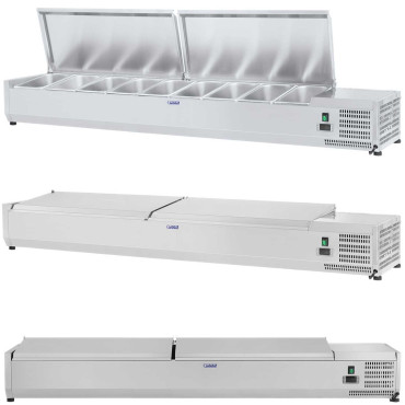 Geladeira com tampa de aço 9x GN1 / 3 200 cm