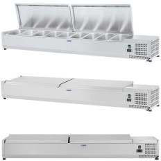 Étagère réfrigérée avec couvercle en acier 9x GN1/3 200cm