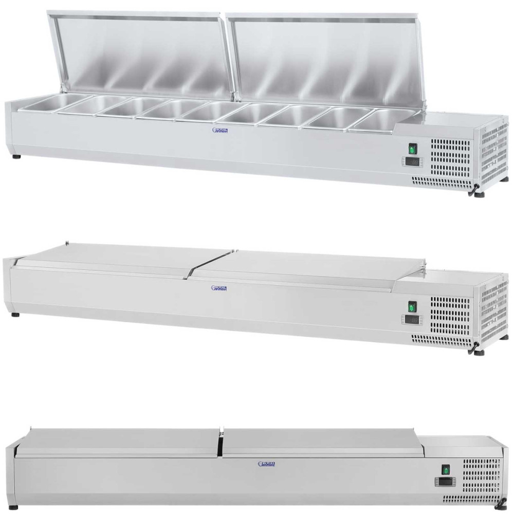 Koelkast met stalen cover 9x GN1 / 3 200cm