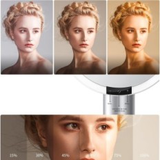 Make-up-Spiegel Amiro 9 "mit Beleuchtung, 3 Lichter und 6 Helligkeit, Silber