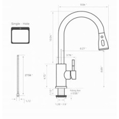 Used Forious BEKF23-38 kitchen faucet, stainless steel
