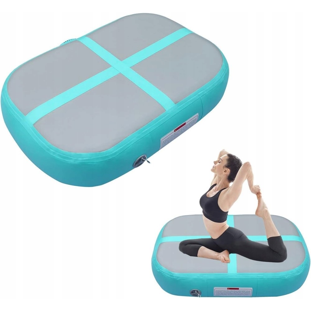 Oppustelig gymnastik mat ppxia airblock grøn airmat 100x60x20cm